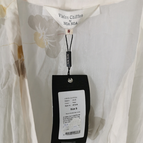 NOA NOA Chiffon Blouse Sheer Wrap Kimono Sleeves Open Underarm Size S 8 10 - Picture 5 of 7